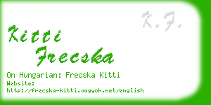 kitti frecska business card